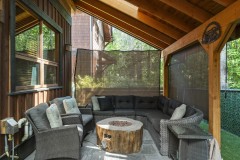 Covered firepit sitting area
